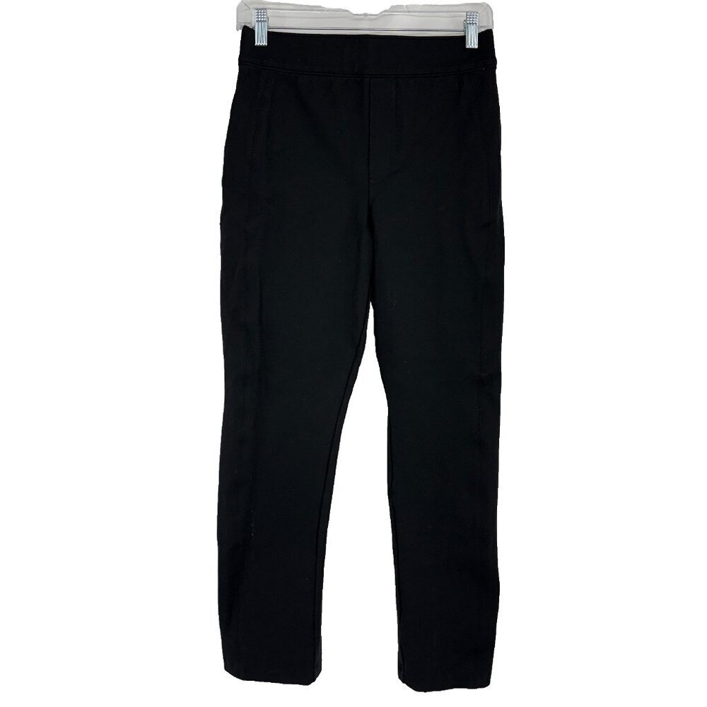 Spanx Women M Ponte Slim Straight Pant Pull On Black Minimalist Closet Staple